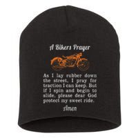 Motorcycle Prayer Design Bikers Prayer Short Acrylic Beanie