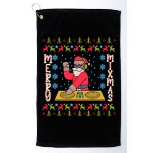 Music Producer Dj Xmas Mixmas Audio Engineer Ugly Christmas Funny Gift Platinum Collection Golf Towel