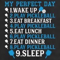 My Perfect Day Play Pickleball Funny Pickleball Gift 7 Panel Mesh Trucker Snapback Hat