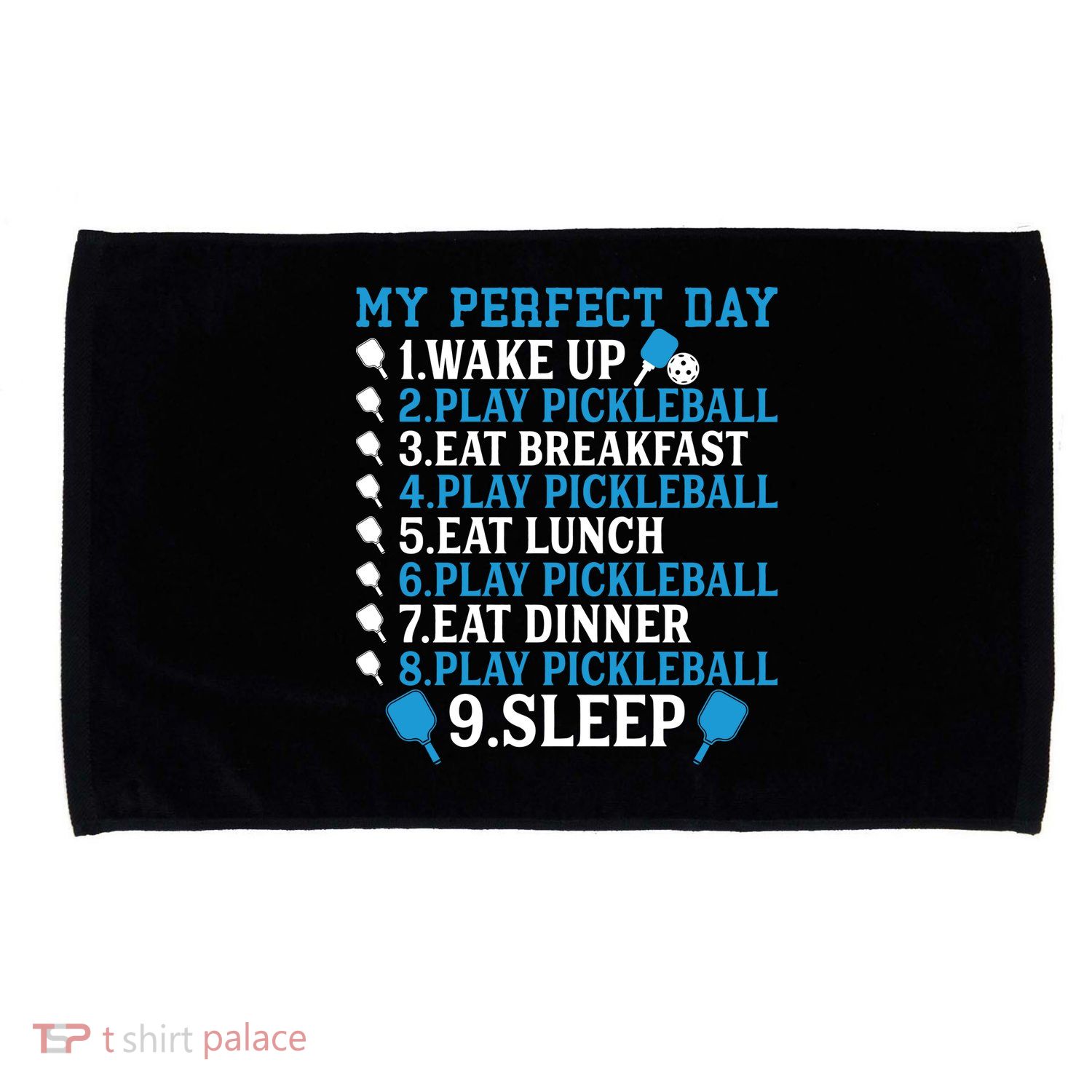 My Perfect Day Play Pickleball Funny Pickleball Gift Microfiber Hand Towel