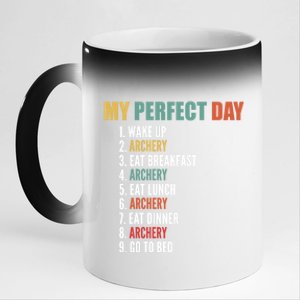 My Perfect Day Funny Archery Gift 11oz Black Color Changing Mug