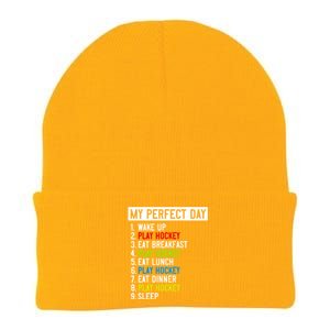 My Perfect Day: Play Hockey All Day Long! Gift Knit Cap Winter Beanie