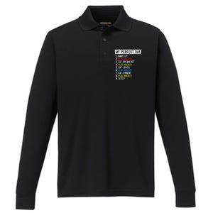 My Perfect Day: Play Hockey All Day Long! Gift Performance Long Sleeve Polo