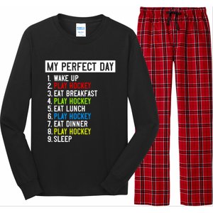 My Perfect Day: Play Hockey All Day Long! Gift Long Sleeve Pajama Set