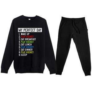 My Perfect Day: Play Hockey All Day Long! Gift Premium Crewneck Sweatsuit Set