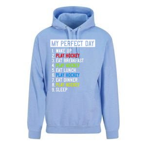 My Perfect Day: Play Hockey All Day Long! Gift Unisex Surf Hoodie