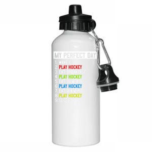 My Perfect Day: Play Hockey All Day Long! Gift Aluminum Water Bottle