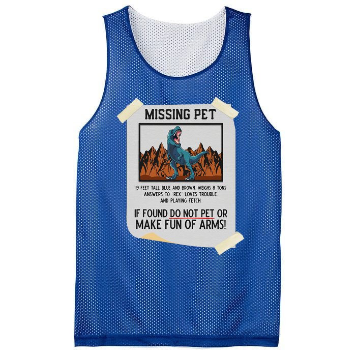 Missing Pet Dinosaur T Rex Lover Funny Halloween Costume Mesh Reversible Basketball Jersey Tank