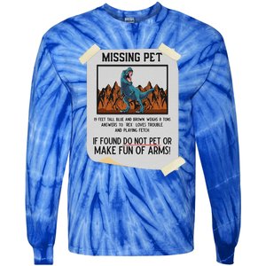 Missing Pet Dinosaur T Rex Lover Funny Halloween Costume Tie-Dye Long Sleeve Shirt