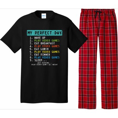 My Perfect Day Play Video Games Funny Gamer Pajama Set