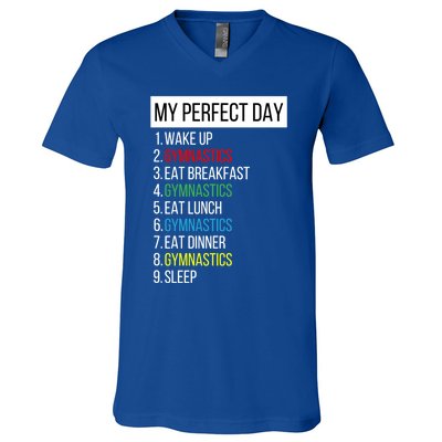 My Perfect Day Gymnastics Gift V-Neck T-Shirt