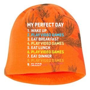 My Perfect Day Video Games Funny Gamer Gaming Kati - Camo Knit Beanie