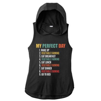 My Perfect Day Funny Vegetable Farming Gift Ladies PosiCharge Tri-Blend Wicking Draft Hoodie Tank