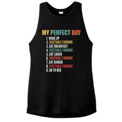 My Perfect Day Funny Vegetable Farming Gift Ladies PosiCharge Tri-Blend Wicking Tank