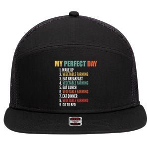 My Perfect Day Funny Vegetable Farming Gift 7 Panel Mesh Trucker Snapback Hat