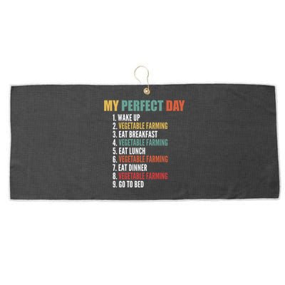 My Perfect Day Funny Vegetable Farming Gift Large Microfiber Waffle Golf Towel