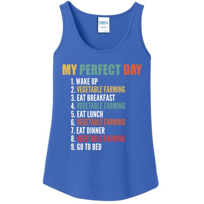 My Perfect Day Funny Vegetable Farming Gift Ladies Essential Tank