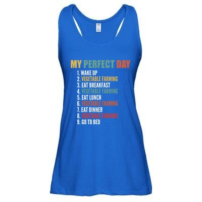 My Perfect Day Funny Vegetable Farming Gift Ladies Essential Flowy Tank