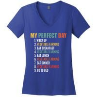 My Perfect Day Funny Vegetable Farming Gift Women's V-Neck T-Shirt