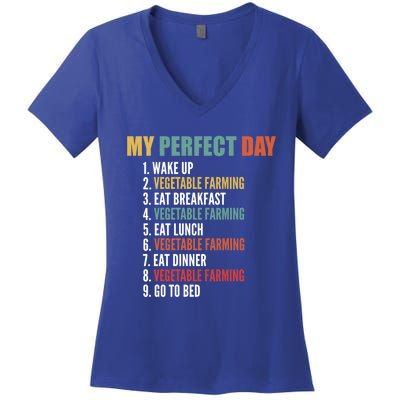 My Perfect Day Funny Vegetable Farming Gift Women's V-Neck T-Shirt