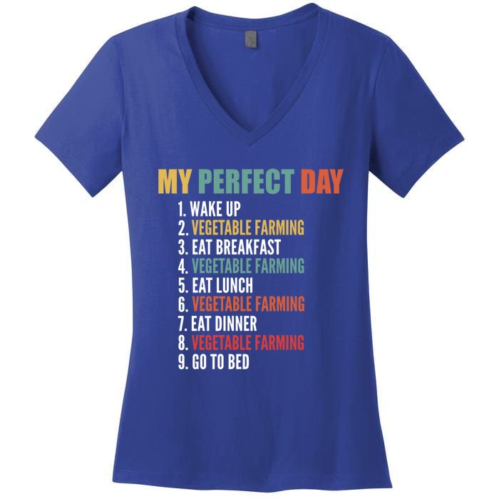 My Perfect Day Funny Vegetable Farming Gift Women's V-Neck T-Shirt