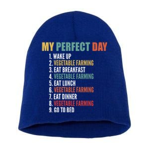 My Perfect Day Funny Vegetable Farming Gift Short Acrylic Beanie