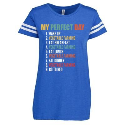 My Perfect Day Funny Vegetable Farming Gift Enza Ladies Jersey Football T-Shirt