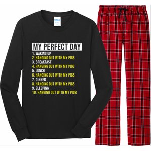 My Perfect Day Hanging Out With My Pigs Pig Cool Gift Long Sleeve Pajama Set