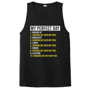 My Perfect Day Hanging Out With My Pigs Pig Cool Gift PosiCharge Competitor Tank