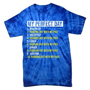 My Perfect Day Hanging Out With My Pigs Pig Cool Gift Tie-Dye T-Shirt