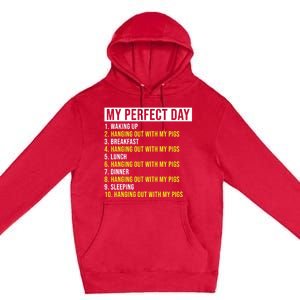 My Perfect Day Hanging Out With My Pigs Pig Cool Gift Premium Pullover Hoodie