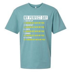 My Perfect Day Hanging Out With My Pigs Pig Cool Gift Sueded Cloud Jersey T-Shirt