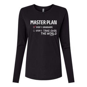 Master Plan Degree Academic Diploma Graduation Mba Graduate Womens Cotton Relaxed Long Sleeve T-Shirt