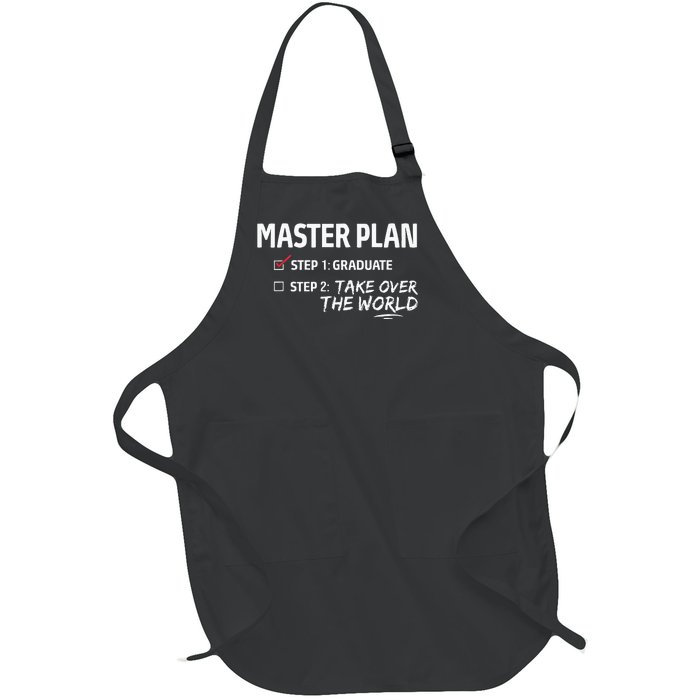 Master Plan Degree Academic Diploma Graduation Mba Graduate Full-Length Apron With Pockets