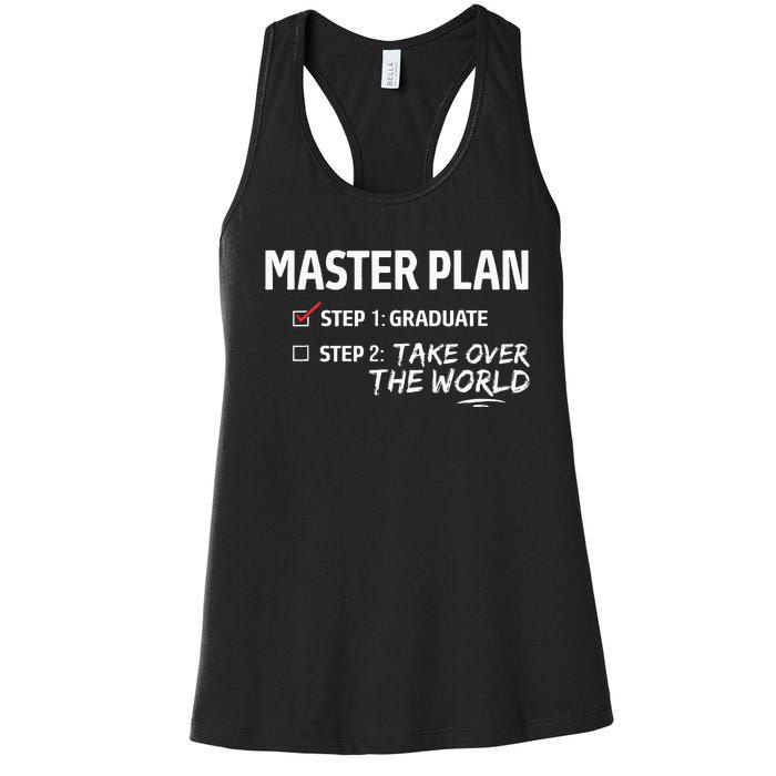 Master Plan Degree Academic Diploma Graduation Mba Graduate Women's Racerback Tank