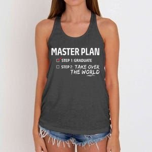 Master Plan Degree Academic Diploma Graduation Mba Graduate Women's Knotted Racerback Tank