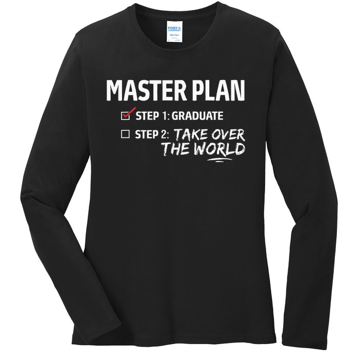 Master Plan Degree Academic Diploma Graduation Mba Graduate Ladies Long Sleeve Shirt