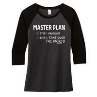 Master Plan Degree Academic Diploma Graduation Mba Graduate Women's Tri-Blend 3/4-Sleeve Raglan Shirt