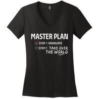 Master Plan Degree Academic Diploma Graduation Mba Graduate Women's V-Neck T-Shirt