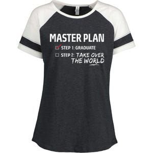 Master Plan Degree Academic Diploma Graduation Mba Graduate Enza Ladies Jersey Colorblock Tee