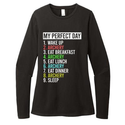 My Perfect Day Bow Archer Bow Hunter Archery Cool Gift Womens CVC Long Sleeve Shirt