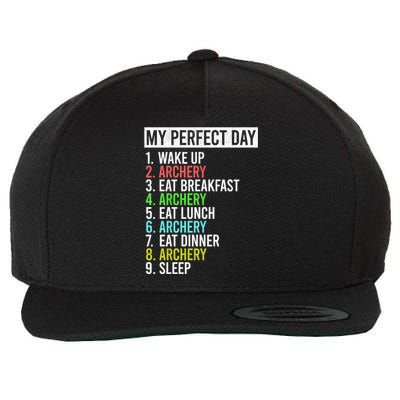 My Perfect Day Bow Archer Bow Hunter Archery Cool Gift Wool Snapback Cap