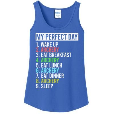 My Perfect Day Bow Archer Bow Hunter Archery Cool Gift Ladies Essential Tank