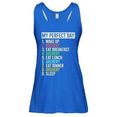 My Perfect Day Bow Archer Bow Hunter Archery Cool Gift Ladies Essential Flowy Tank