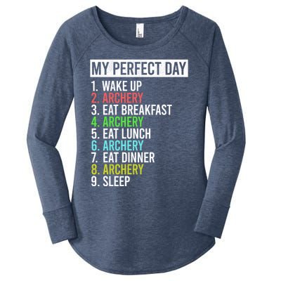 My Perfect Day Bow Archer Bow Hunter Archery Cool Gift Women's Perfect Tri Tunic Long Sleeve Shirt