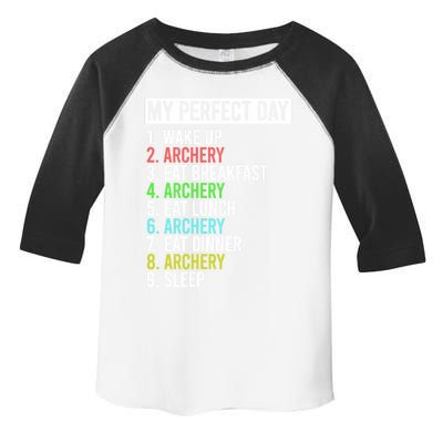 My Perfect Day Bow Archer Bow Hunter Archery Cool Gift Toddler Fine Jersey T-Shirt