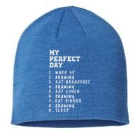 My Perfect Day Drawing Hobby Painting Pastime Funny Sayings Great Gift Sustainable Beanie