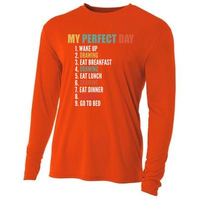 My Perfect Day Fun Drawing Gift Cooling Performance Long Sleeve Crew