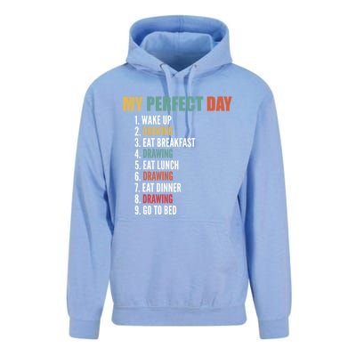 My Perfect Day Fun Drawing Gift Unisex Surf Hoodie