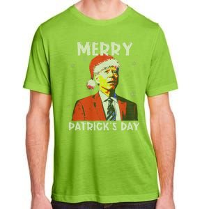 Merry Patricks Day Christmas Joe Biden Santa Hat Ugly Christmas Adult ChromaSoft Performance T-Shirt